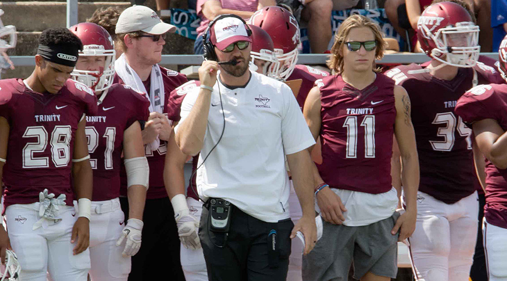Brant McAdams on Trinity (Texas) sidelines
